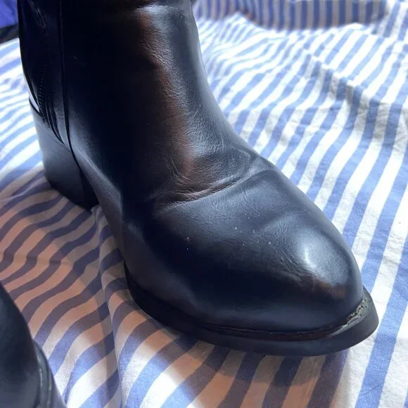 OVER THE KNEE BLACK BOOTS "PATTY"  SZ 8 PIRATE - Picture 4 of 11